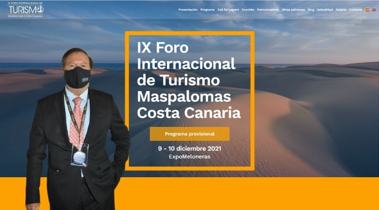 Juan Manuel Benítez Del Rosario, presidente del comité organizador. Foto Tourinews & landing page de foroturismomaspalomas.com