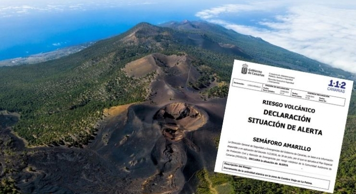 ¿Cómo afectaría al turismo una erupción volcánica en La Palma? Foto principal del cráter del volcán de La Palma, vía turismo Islas Canarias.