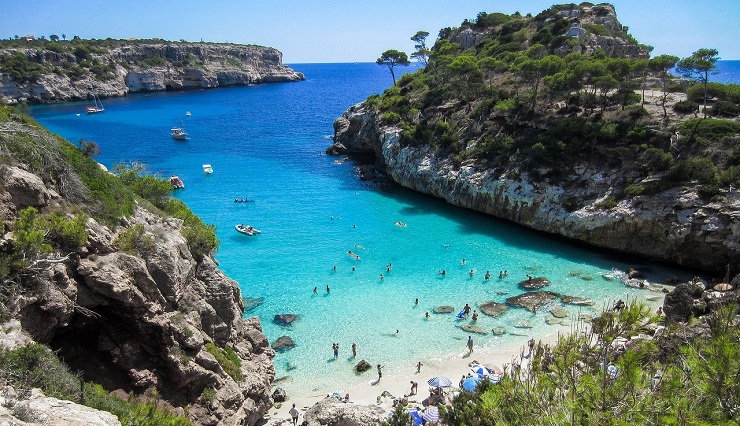 Vista de una típica cala malloquina