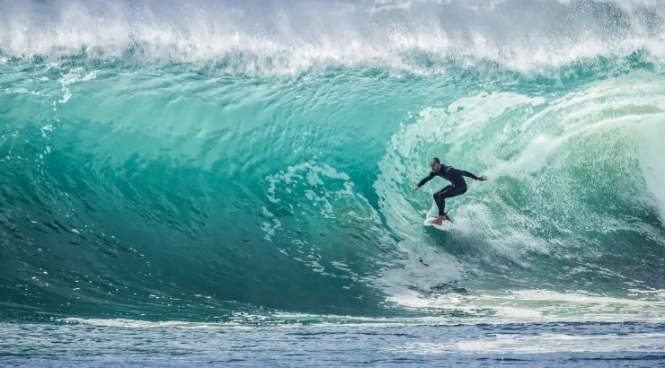 Surf en Playa de las Américas, Tenerife.