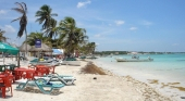 Playa en Mahahual, sur de Quintana Roo (México)