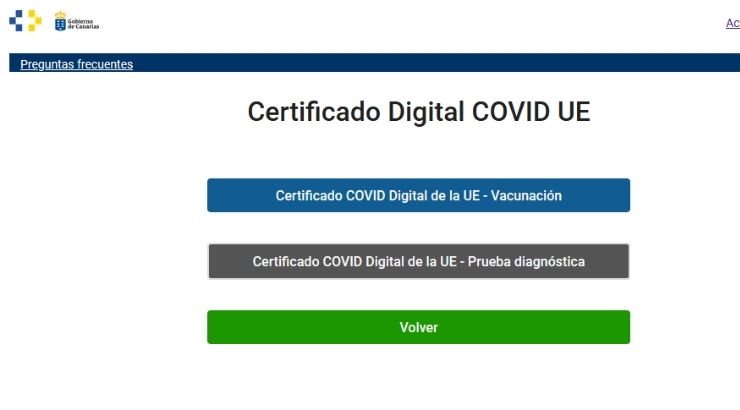 Certificado Digital Covid UE. Foto de gobiernodecanarias.org