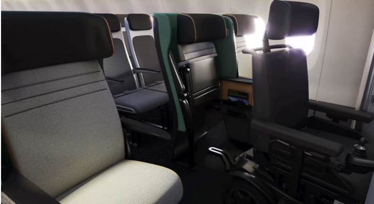 Patentan sistema para que los pasajeros puedan viajar en su propia silla de ruedas en el avión