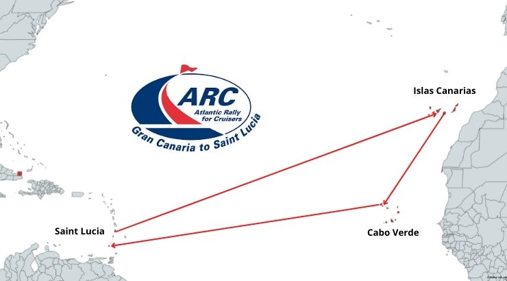 Mapa con el itinerario de la regata ARC