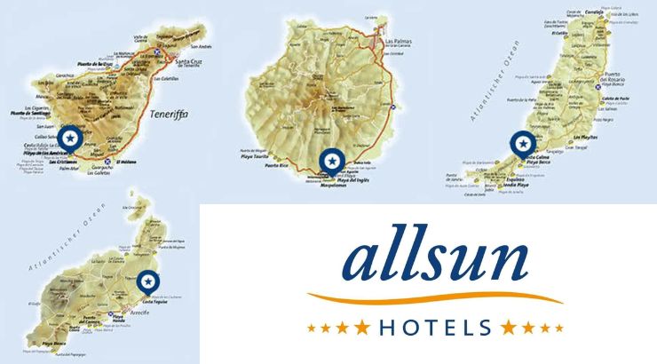 Alltours destaca que Canarias está plenamente operativa. Mapas de Allsun Hotels