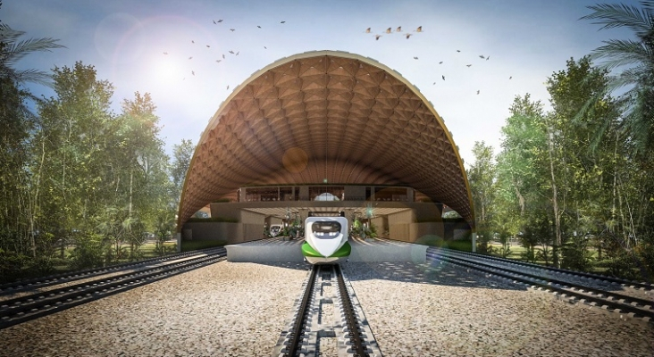 Recreación digital de la estación del Tren Maya de Tulum (Quintana Roo, México) | Foto: Tren Maya