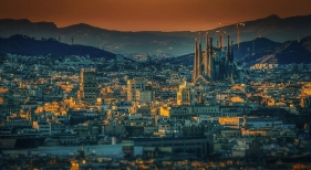 Vista de la ciudad de Barcelona (España)