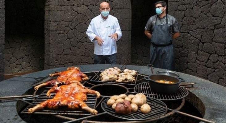 Comida cocinada en El Diablo