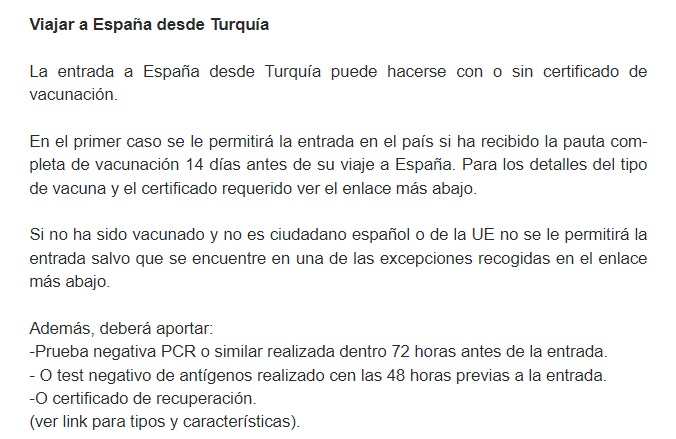 Viajar de Turquía a España, indicaciones Ministerio de Exteriores