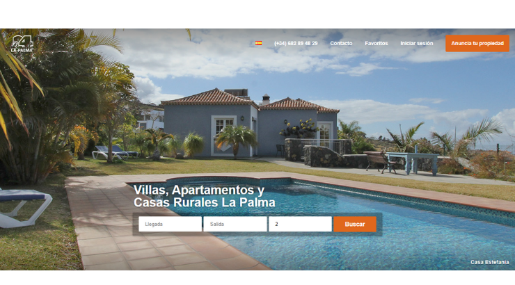 Home Page del portal de alojamiento vacacional La Palma 24