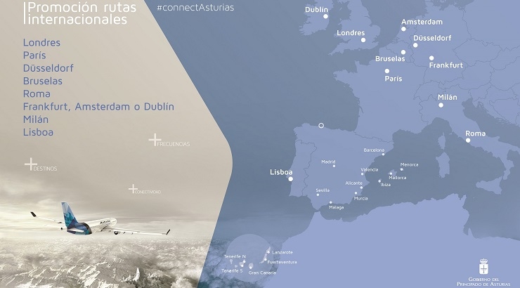 Mapa de vuelos de la nueva licitación | Foto: Gobierno de Asturias