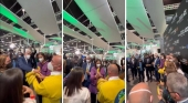 Plátanos de La Palma, el regalo de un espontáneo a la ministra Reyes Maroto en FITUR | Foto: Capturas de vídeo en Facebook (@rudyruymanoficial) 