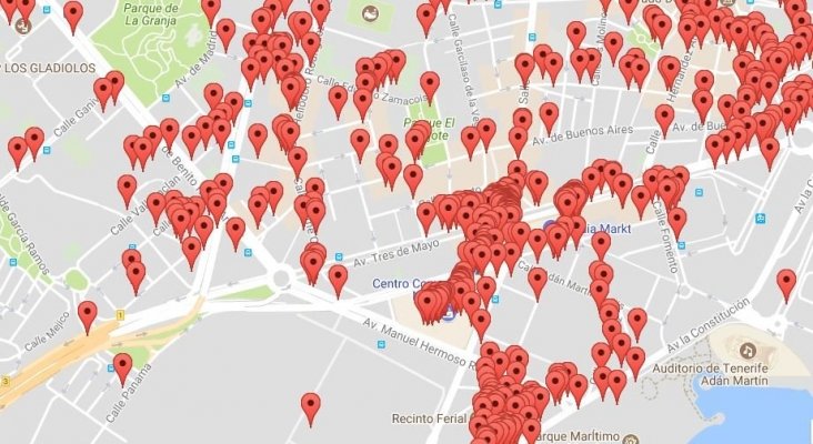 Mapa de WiFi gratuito en Santa Cruz de Tenerife