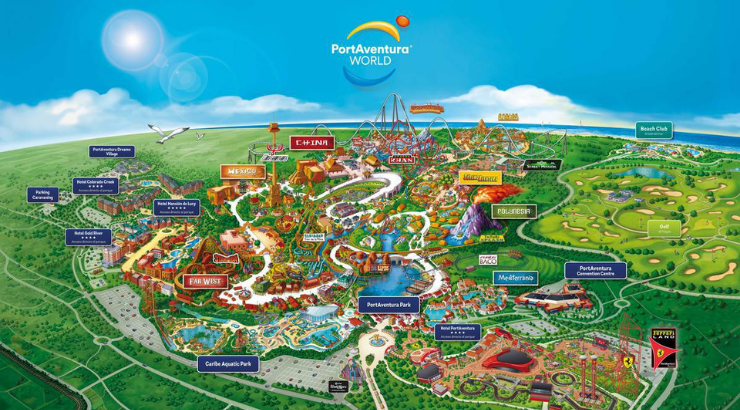 Mapa del parque de atracciones PortAventura | Foto: PortAventura World