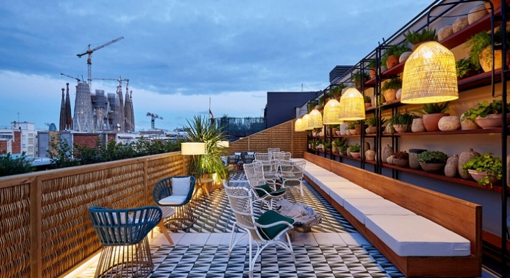 Vistas de la terraza del hotel y la Sagrada Familia al fondo | Foto: Hotel Barcelona 1882