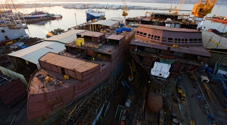 Imagen actual durante la construcción de un buque | Foto: Hijos de J. Barreras