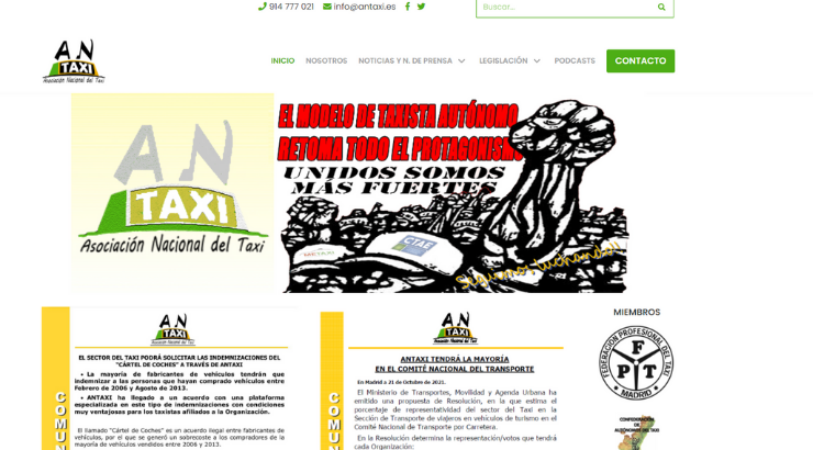 Web oficial de Antaxi