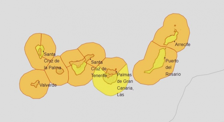 Alerta Naranja fenómenos costeros en Canarias por borrasca Celia