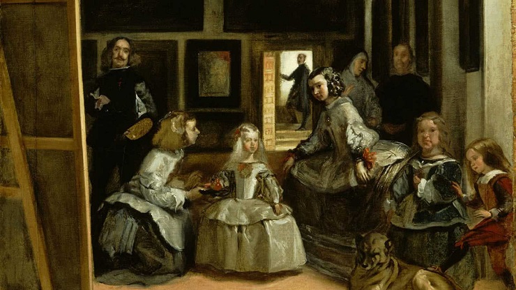 Las Meninas, el cuadro más famoso del pintor, en el que se autorretrató (a la izda. frente al lienzo) | Foto: vía RTVE