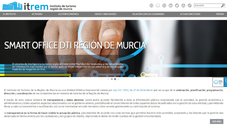 Web oficial del Instituto de Turismo Región de Murcia (ITREM)
