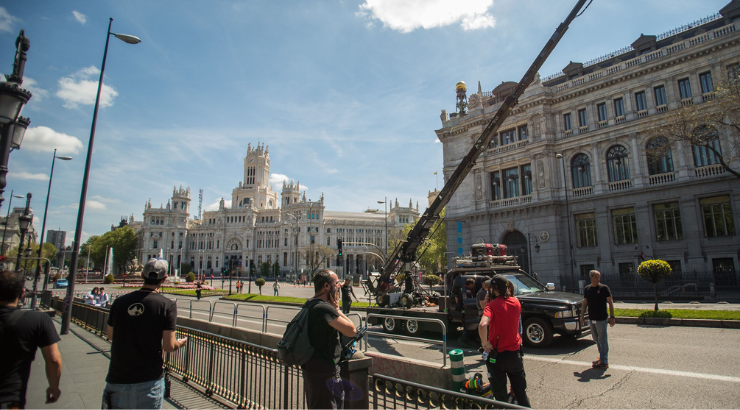 Rodaje en MadridFoto vía Twitter (@SpainFilm)