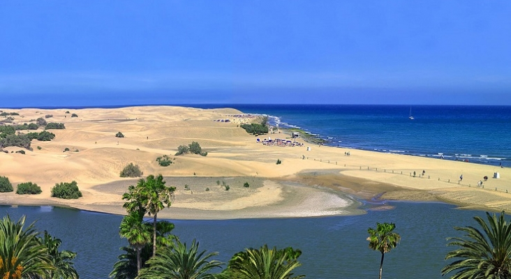 Charca y playa de Maspalomas|Foto: Turismo de Gran Canaria