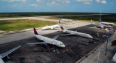 Aviones de aerolíneas estadounidenses en el Aeropuerto Internacional de Cozumel | Foto: Aeropuerto de Cozumel
