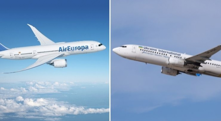 Air Europa incorporará finalmente 11 aviones, dos de ellos procedentes de Ukraine Airlines | Foto: Globalia (izda.) y Wikimedia Commons CC BY-SA 2.0 (dcha.)