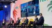 Moderador: Klaus Hildebrandt, editor fvw|TravelTalk; Norbert Fiebig, presidente de DRV; Ralph Schiller, CEO FTI Group; Hubert Kluske, CCO TUI Alemania; Deniz Ugur, CEO Bentour; Lars Helmreich director gerente de rtk | Foto: Tourinews©