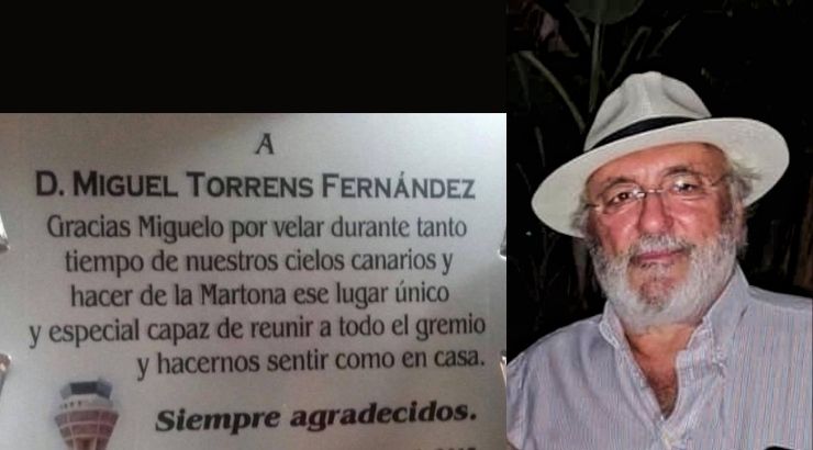 Miguel Torrens Fernández y la placa de gratitud que se le entregó en septiembre de 2017 | Fotos: USCA