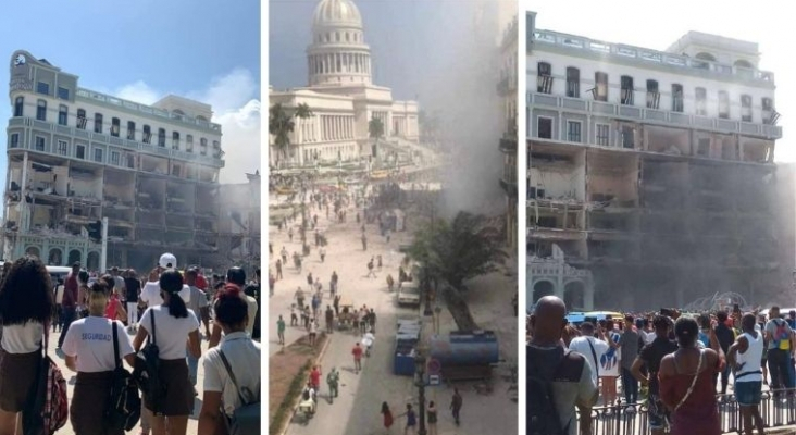 Explota el emblemático Hotel Saratoga de La Habana (Cuba) | Fotos: Mag Jorge Castro / Ramiritin / Ángel Rivas vía Twitter