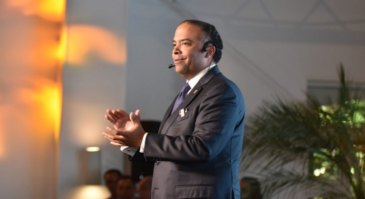 Samuel Pereyra, administrador general de Banreservas, durante la feria dominicana DATE 2022