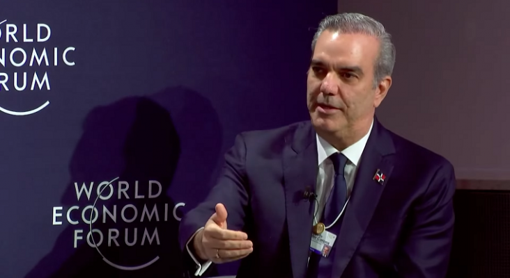Luis Abinader, presidente de República Dominicana durante su intervención en el Foro Económico Mundial de Davos (Suiza).