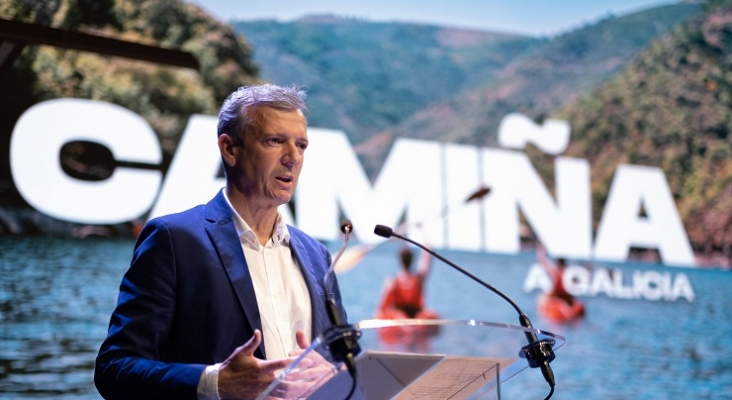 Alfonso Rueda, presidente de la Xunta de Galicia durante la presentación de la campaña 'Camiña a Galicia'| Foto: Xunta