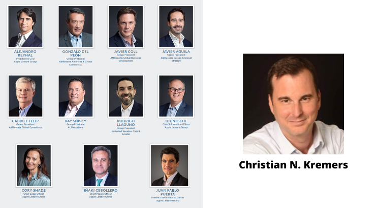 Algunos de los compañeros nombrados en el mensaje de Christian N. Kremers vía LinkedIn | Foto: Apple Leisure Group Algunos de los compañeros nombrados en el mensaje de Christian N. Kremers vía LinkedIn | Foto: Apple Leisure Group