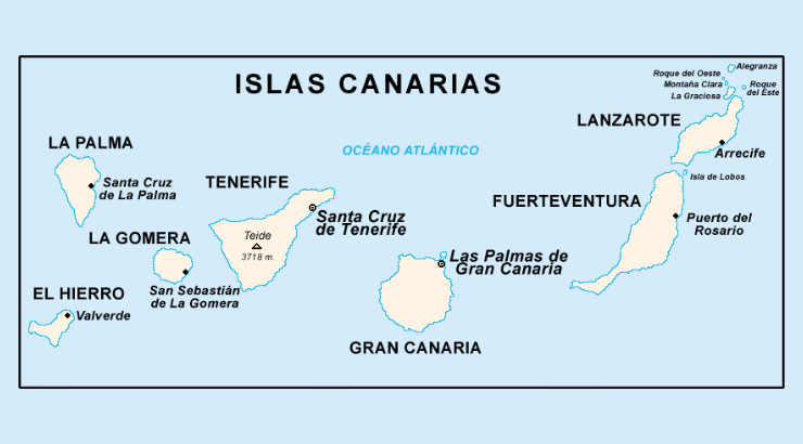 Mapa de Canarias | Foto: Wesisnay (CC BY-SA 3.0)