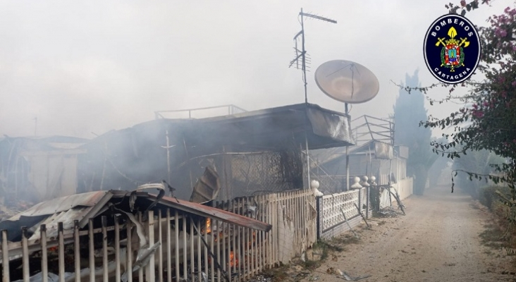 Intervención de los bomberos en octubre de 2021 Foto Ayuntamiento de Cartagena