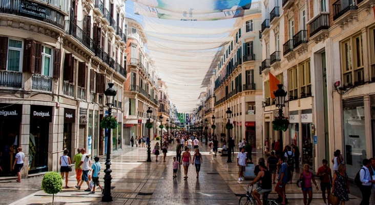 Vista de una calle en el centro de Málaga 