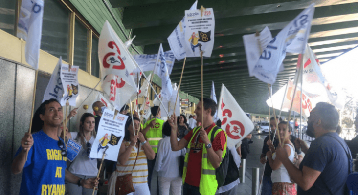 El sindicato USO denuncia el despido de siete trabajadores de Ryanair por la huelga
