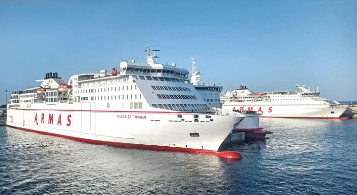 Buques de la compañía atracados en puerto | Foto: Grupo Armas Trasmediterránea