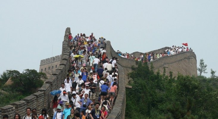 Turistas en la Gran Muralla China