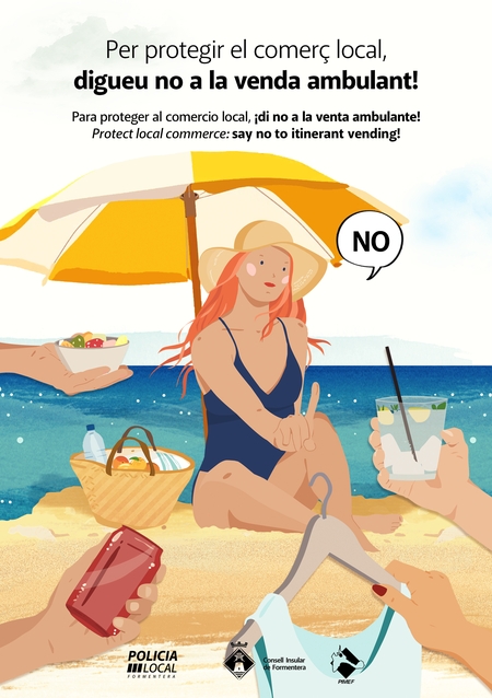 Cartel de la campaña contra la venta ambulante en Formentera