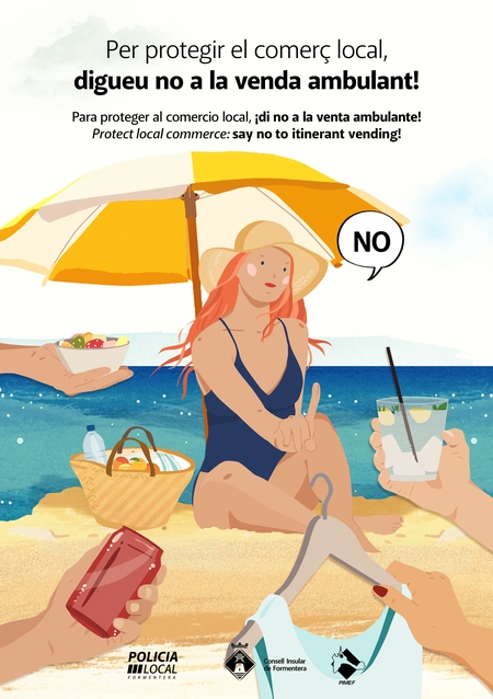 Cartel de la campaña contra la venta ambulante en Formentera Cartel de la campaña contra la venta ambulante en Formentera