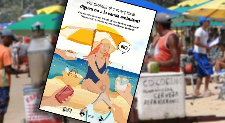 Formentera planta cara al ‘Top manta’: "¡Digan NO a la venta ambulante!"