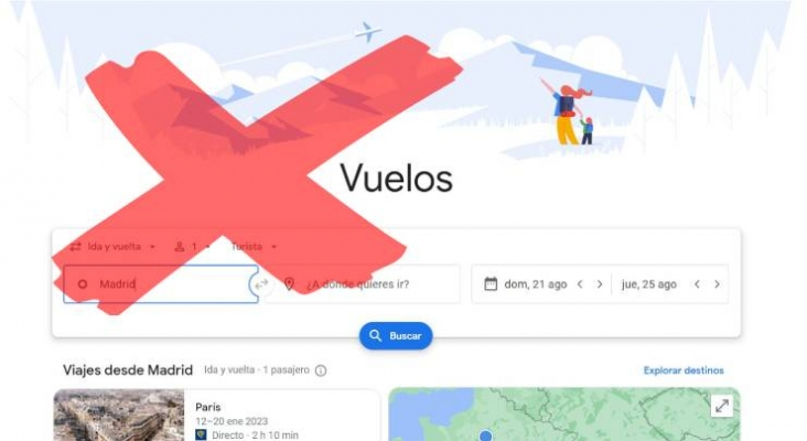 Google pone fin a su negocio de reservas de vuelos