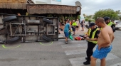 El aparatoso vuelco de un tren turístico en Mallorca se salda con una decena de heridos Foto Ayuntamiento de Felanitx