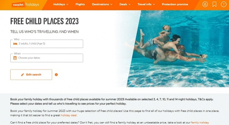 easyjet Holidays ofrece estancias gratuitas para los niños