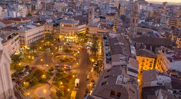 Vista aérea del centro de Valencia