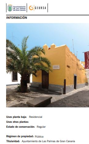 Ficha en el catálogo arquitectónico de Las Palmas de Gran Canaria