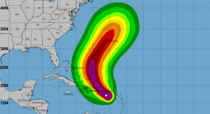 Posible evolución del huracán Fiona en las próximas horas | Foto: Oficina Nacional de Meteorología (ONAMET)